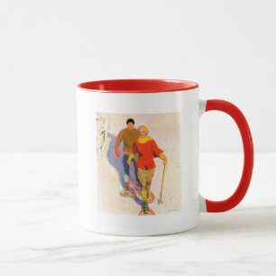 Couple Wearing Snowshoes by McClelland Barclay Mug