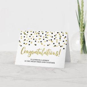 Couple Wedding Congratulations Gold Black Card