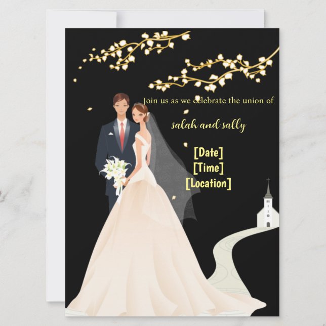 couple wedding invitation (Front)