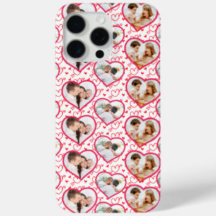 Couple Wedding Love 3 Photo Heart Pattern iPhone 15 Pro Max Case