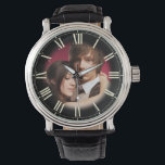 Couple Wedding Portrait Chic Fade to Photo Roman Watch<br><div class="desc">Easily customise this clock with your own photo in the centre.  Black area clock numbers gently fades to reveal photo.</div>