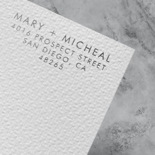 Couple Wedding Return Address Elegant Minimalist Self-inking Stamp
