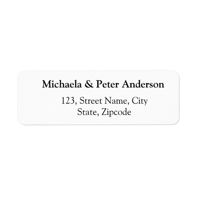 Couple wedding simple minimal return address  (Front)