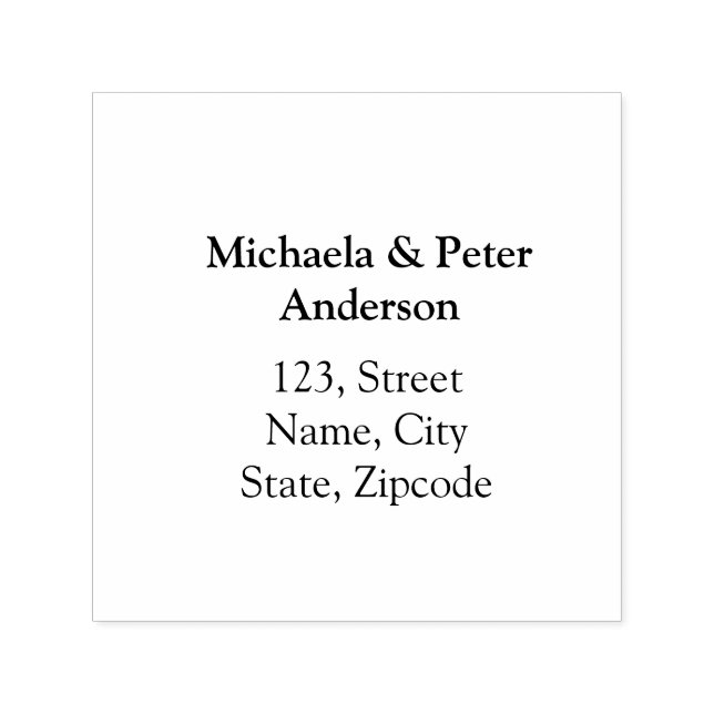 Couple wedding simple minimal return address  self-inking stamp (Design)