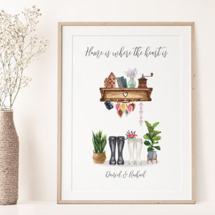 Couple Welly Boots Housewarming  Poster