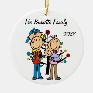 Couple With Boy, Baby Boy Custom Holiday Ornament