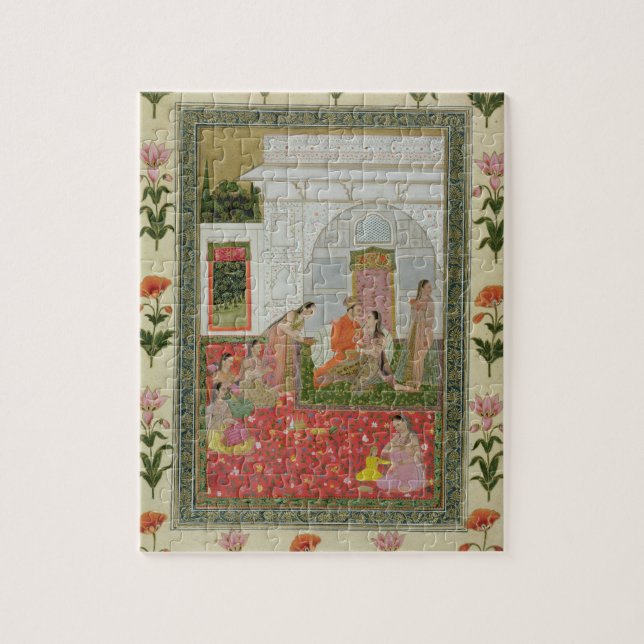 Couple with female attendants and musicians jigsaw puzzle (Vertical)