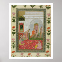 Couple with female attendants and musicians