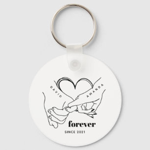 Couple with name Custom Anniversary Gift Idea Key Ring