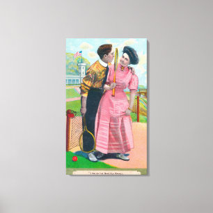 Couple with Tennis GearSame Old Racket Canvas Print