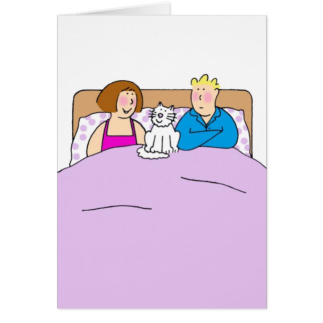 Couple with White Cat Threesome Humour (Front)