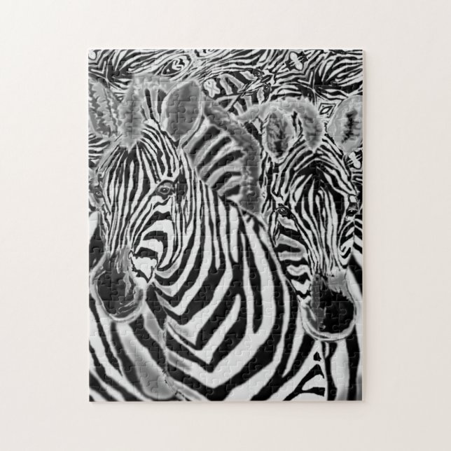 Couple Zebra Jigsaw Puzzle (Vertical)