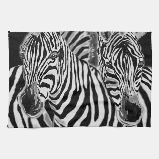 Couple Zebra Kitchen Towel (Horizontal)