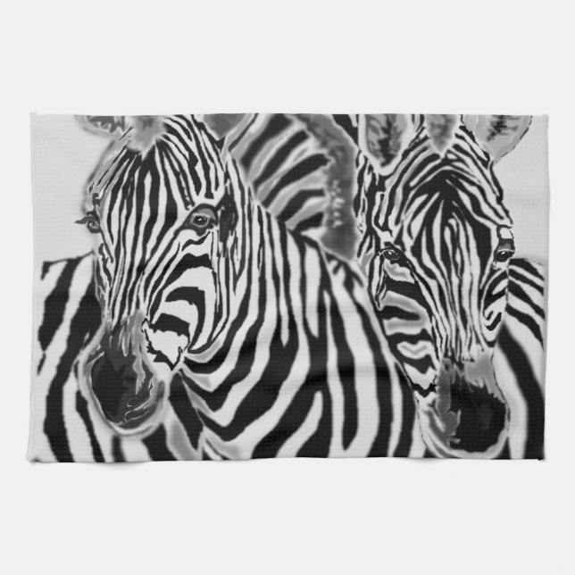 Couple Zebra Kitchen Towel (Horizontal)