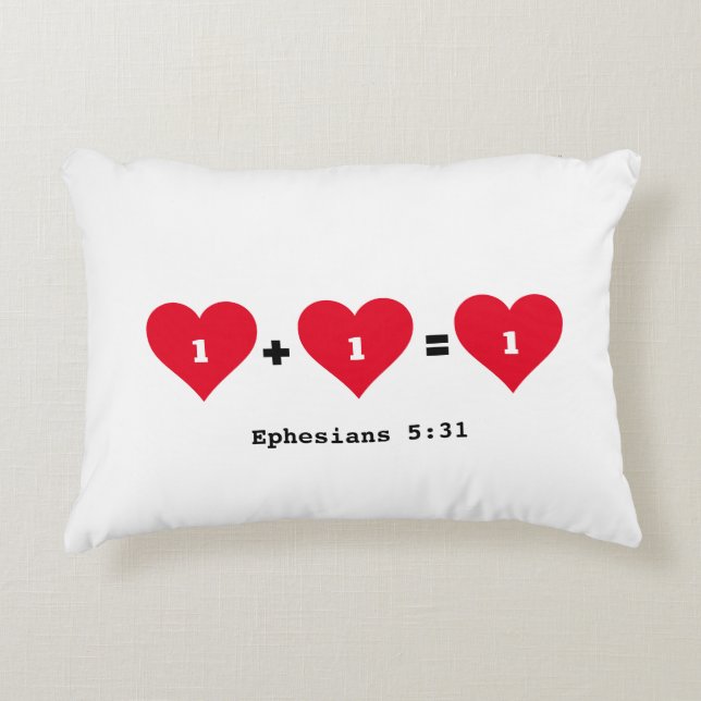 Couples 1 PLUS 1 EQUALS 1 Christian Decorative Cushion (Front)