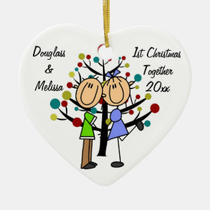 Couple's 1st Christmas Together  Heart Ornament