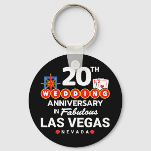 Couples 20th Anniversary - Vegas 20th Wedding Anni Key Ring