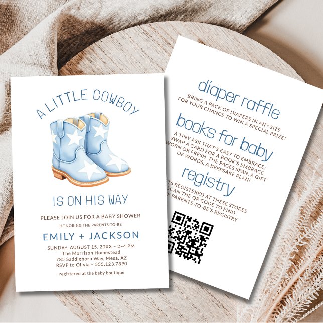 Couples All in One Little Cowboy Boy Baby Shower Invitation (Creator Uploaded)