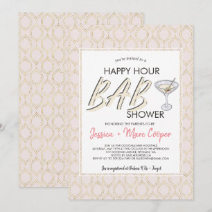 Couples Baby Shower   Happy Hour Card