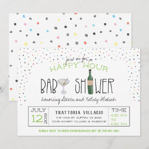 Couples Baby Shower   Happy Hour Invitation
