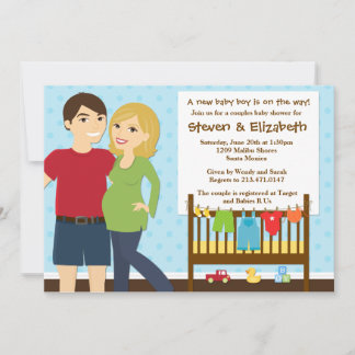 Couples Baby Shower Invitation for a Boy