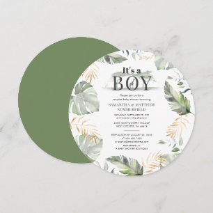 Couples Baby Shower Jungle Animal Botanical Modern Invitation