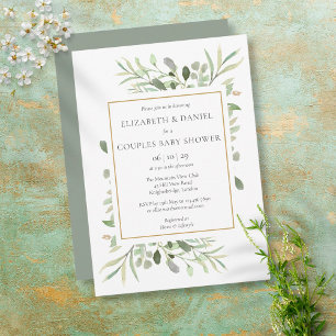 Couples Baby Shower/Sprinkle Eucalyptus Greenery Invitation