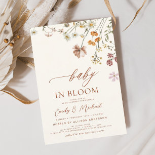 Couples Baby Shower Wildflower Baby in Bloom Invitation