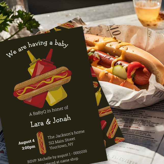 couples BaByQ Baby Shower Invitation (Creator Uploaded)