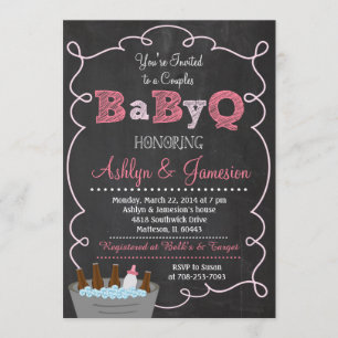 Couples BabyQ BBQ Baby Shower Invitation