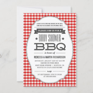 Couples BBQ Baby Shower Invitations
