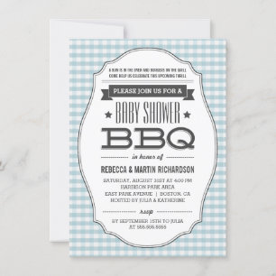 Couples BBQ Boy Baby Shower Invitations
