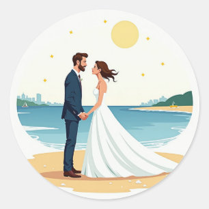 Couples' Beach Romance Sticker