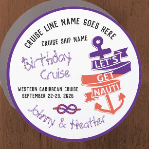 Couple's Birthday Cruise Let's Get Nauti Car Magnet