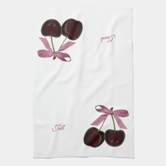 Couples Black Cherries Kitchen Dish Towel