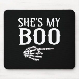 Couples boo skeleton matching couple halloween mouse mat
