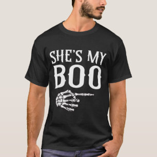 Couples boo skeleton matching couple halloween T-Shirt