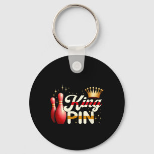 Couples Bowler League Bowling King Pin Wearing Cro Key Ring