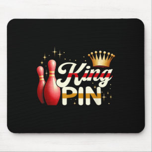 Couples Bowler League Bowling King Pin Wearing Cro Mouse Mat