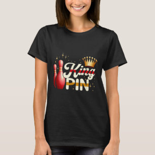 Couples Bowler League Bowling King Pin Wearing Cro T-Shirt