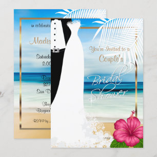 Couple's Bridal Shower Beach Style Invitation