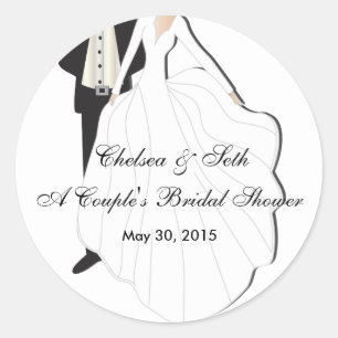 Couple's Bridal Shower Classic Round Sticker