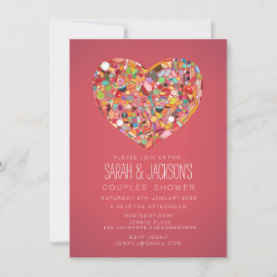 Couples Bridal Shower Foodies Heart Party Invite