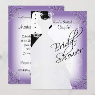 Couple's Bridal Shower in an Elegant Purple Invitation