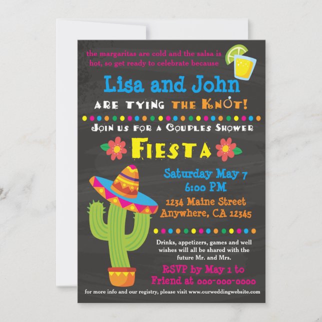 Couples Bridal Shower Invitation - Fiesta (Front)