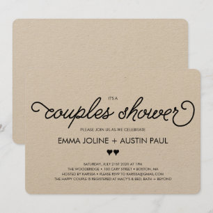 Couples Bridal Shower Invitation - Kraft