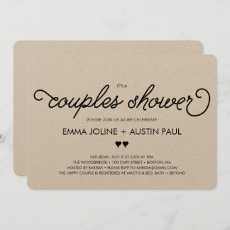 Couples Bridal Shower Invitation - Kraft