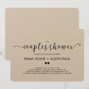 Couples Bridal Shower Invitation - Kraft