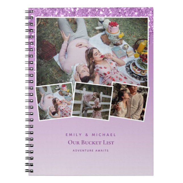 Couples BUCKET LIST Photo Collage Newlywed Journal (Front)