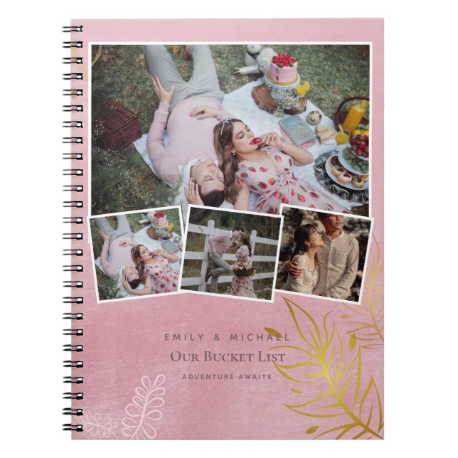 Couples BUCKET LIST Photo Collage Newlywed Journal (Front)